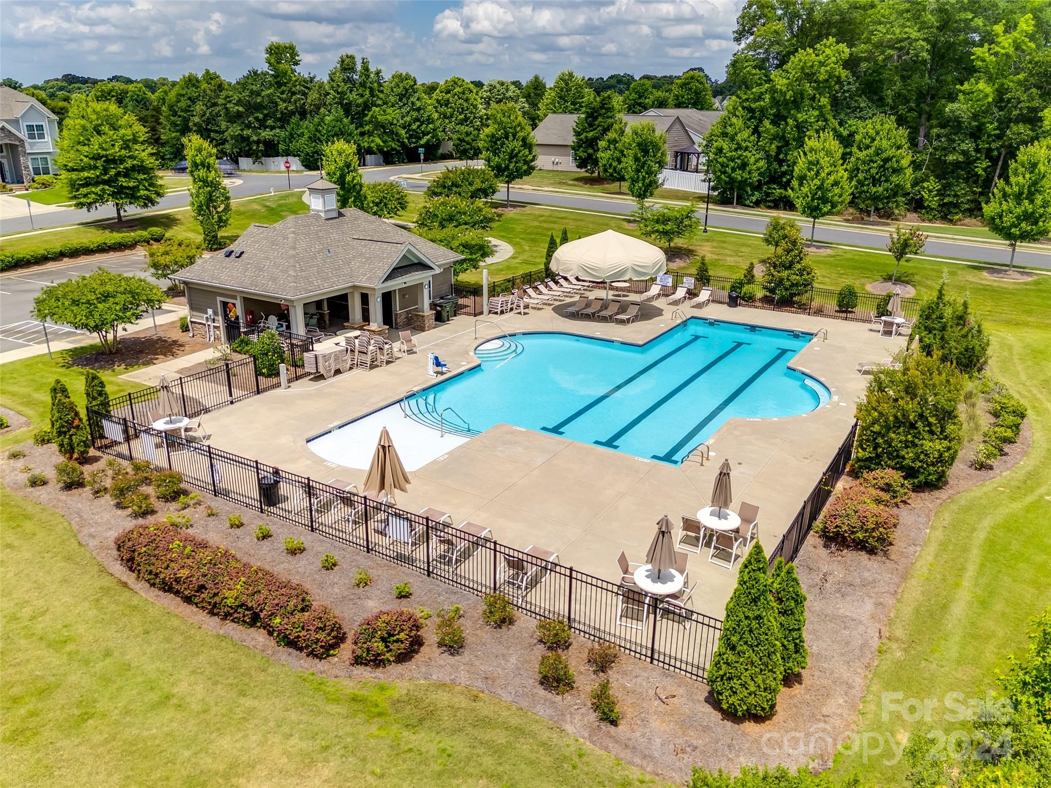 819 Bridge View Court Fort Mill, SC 29708 - Photo 36 of 40 an aerial view of a house with swimming pool patio and outdoor seating