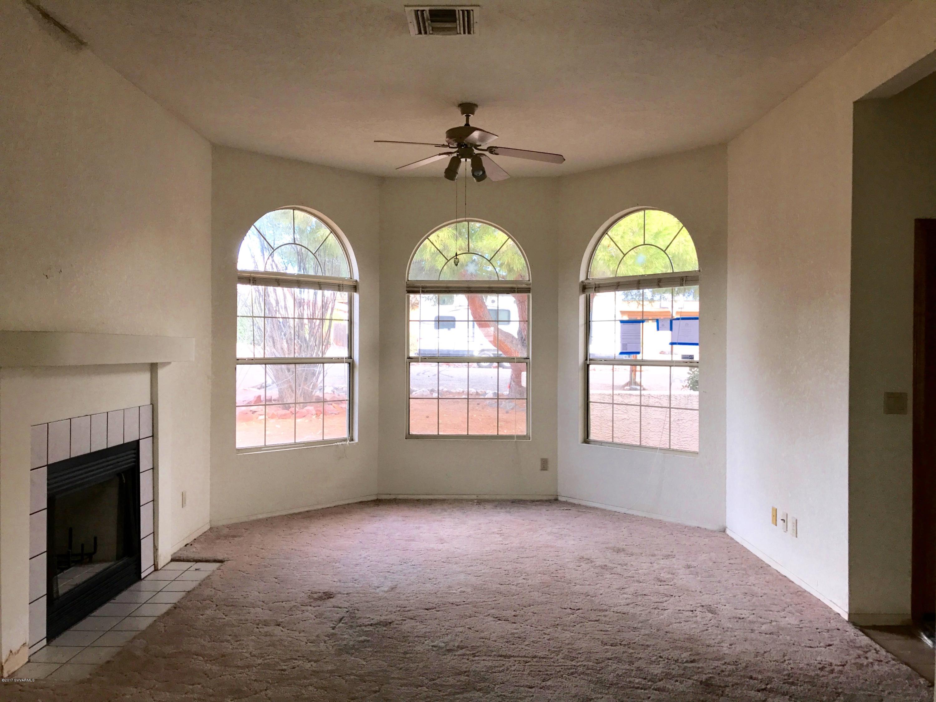 Living room and fireplace