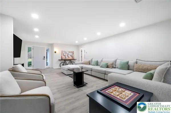 a living room with furniture