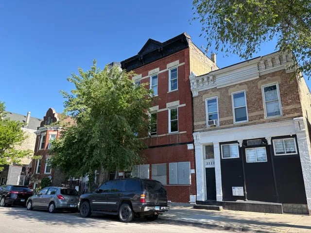 a car parked in front of a building
