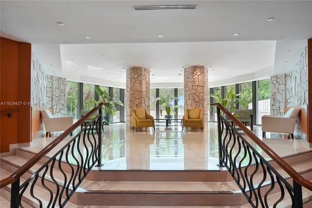 a living room with furniture