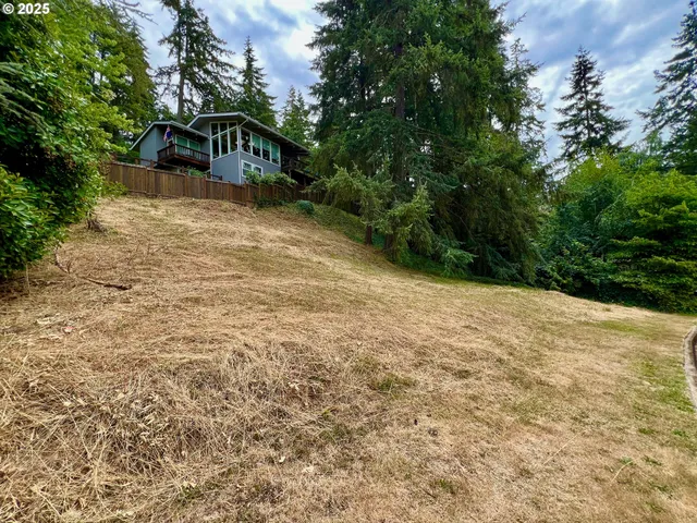 a view of a wooden house with a yard