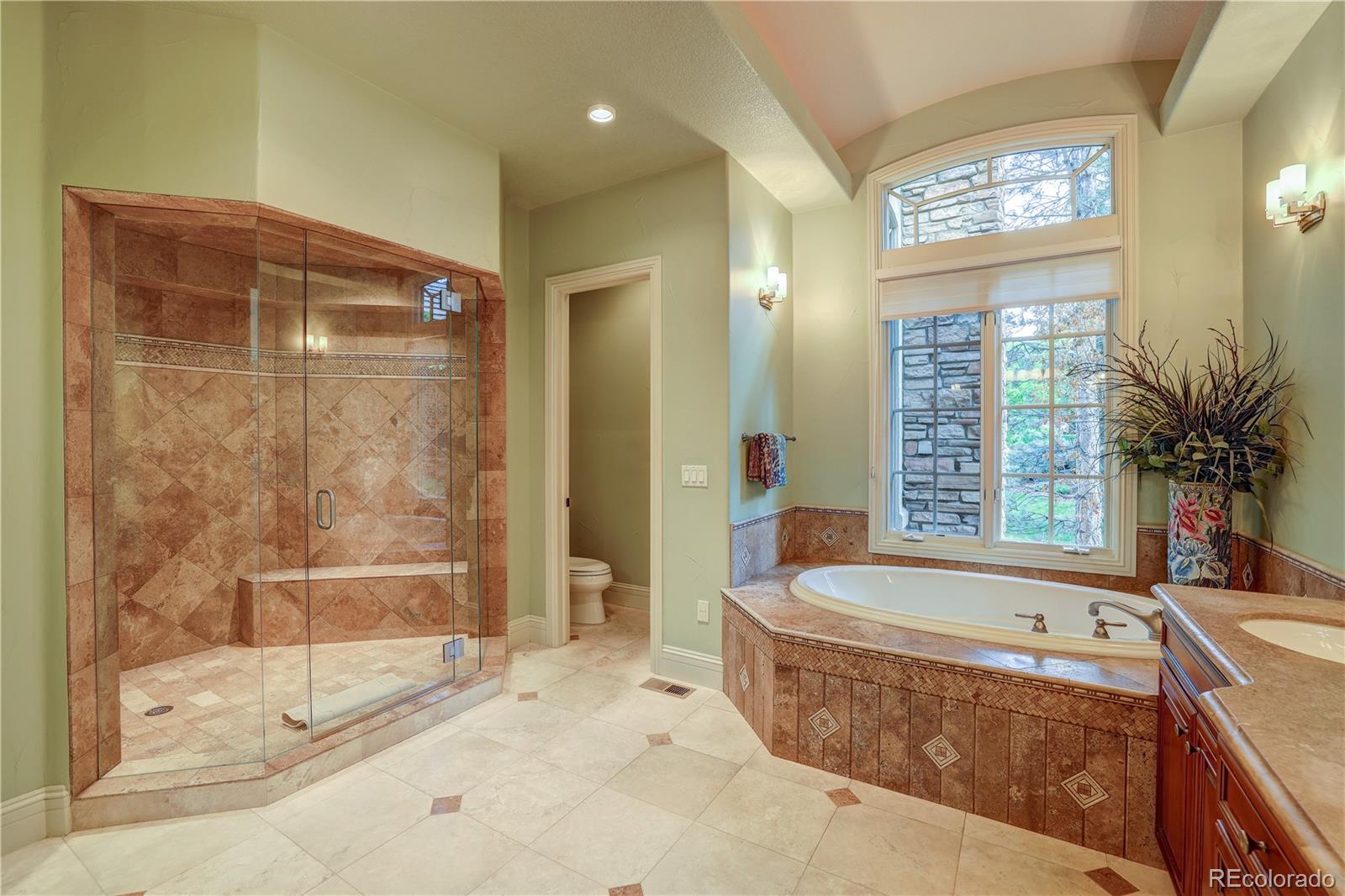 23 Foxtail Circle Cherry Hills Village, CO 80113 - Photo 28 of 40 a bath tub sitting in a bathroom next to a window