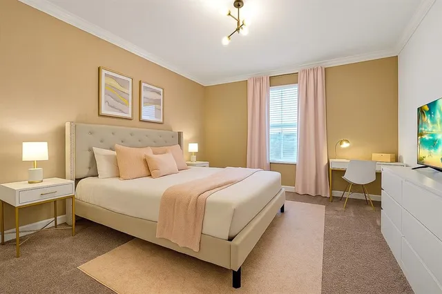 a bathroom with a granite countertop sink a large mirror and tub