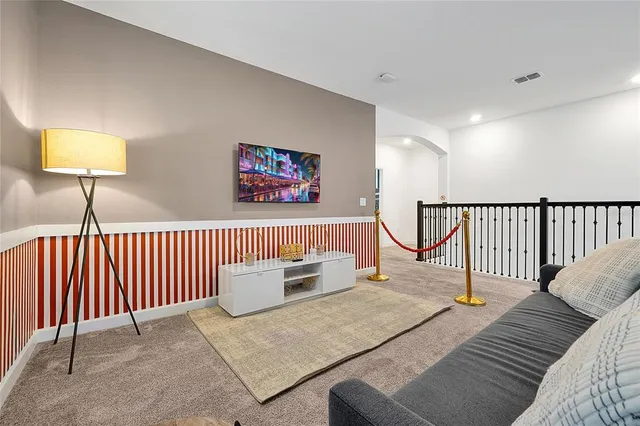 a view of a house with pool porch and wooden floor