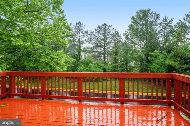 a view of a wooden roof deck