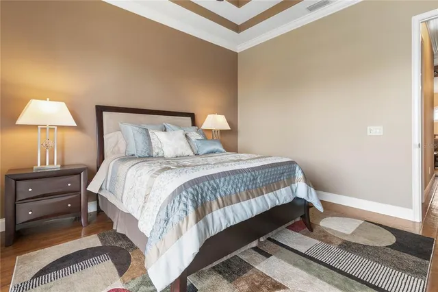 an aerial view of house with yard swimming pool and outdoor seating