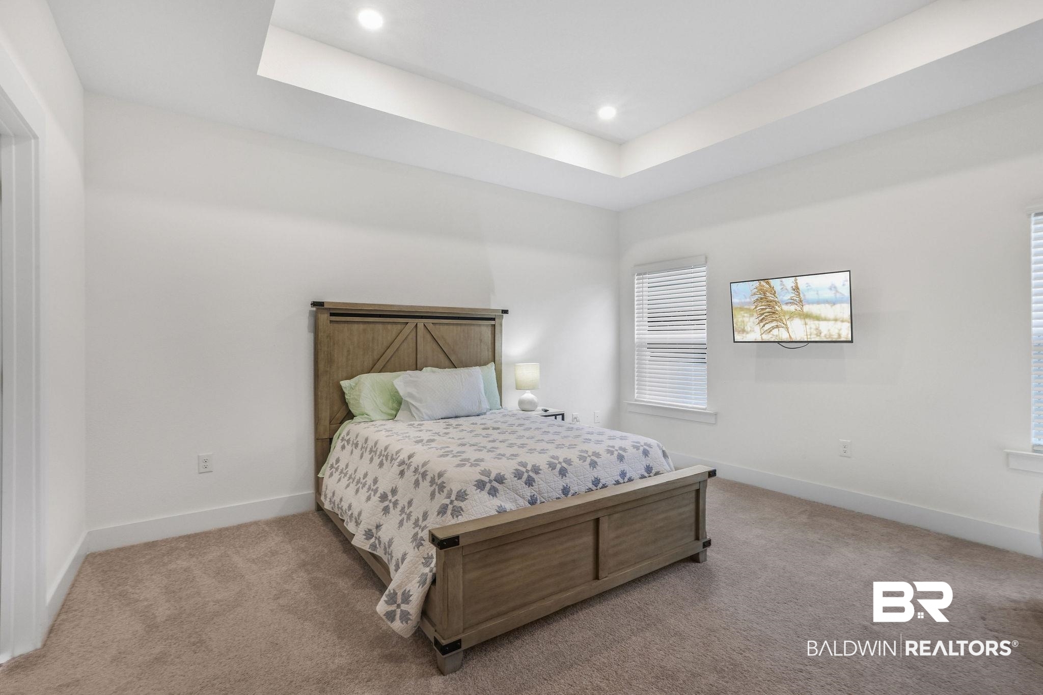 9859 Willet Way Foley, AL 36535 - Photo 11 of 23 Bedroom featuring a tray ceiling, carpet, and recessed lighting