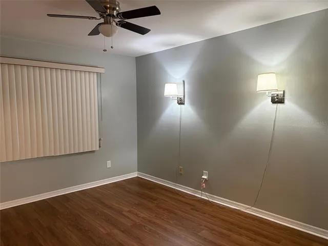 a view of a room with racks on the wall