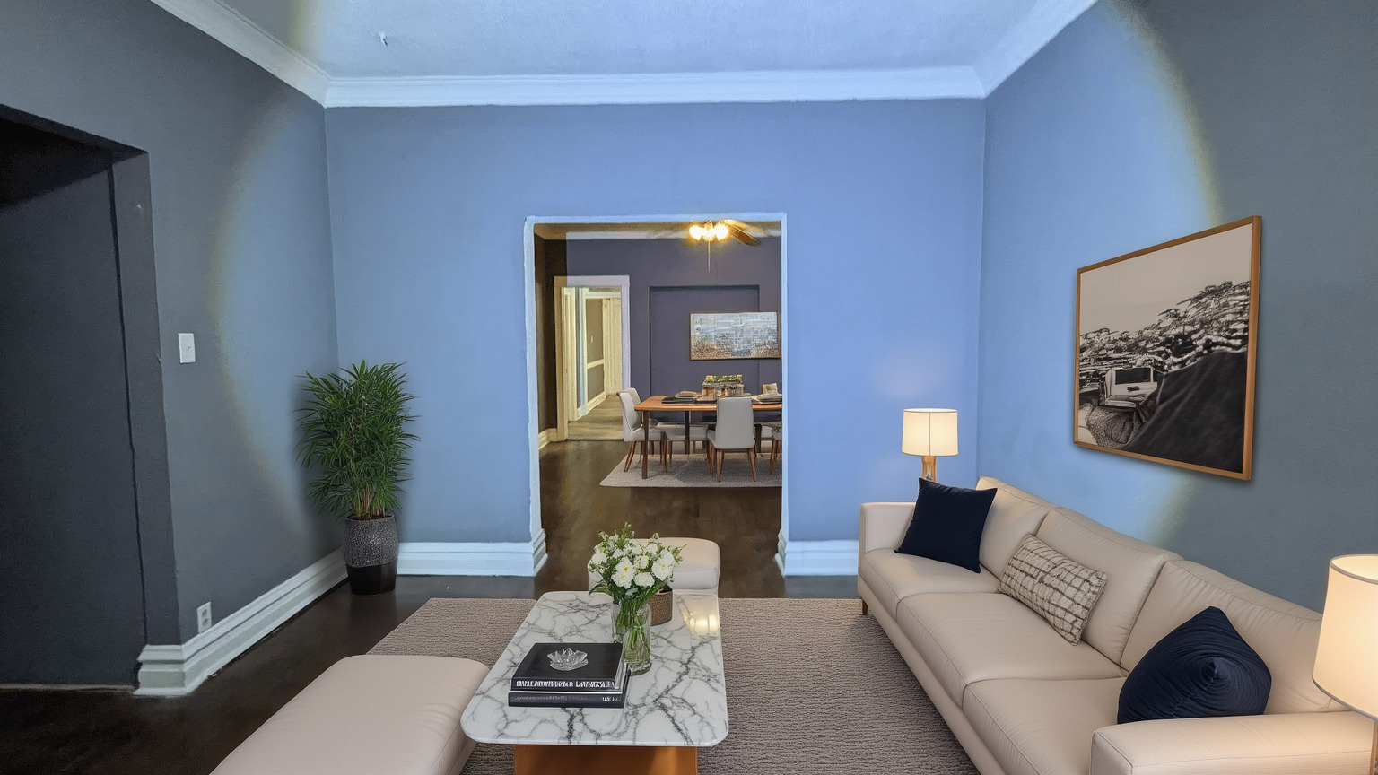 7249 South Princeton Avenue Chicago, IL 60621 - Photo 13 of 14 a living room with furniture and a potted plant