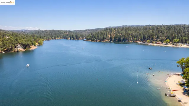 a view of lake and mountain