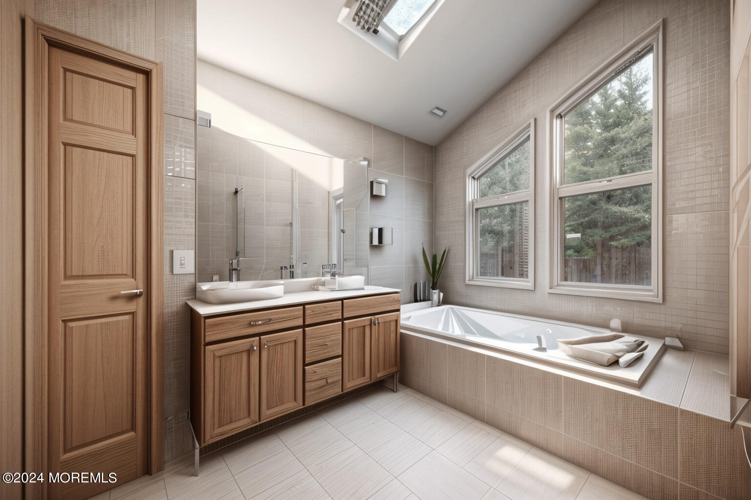 418 Stagecoach Road Millstone Township, NJ 08510 - Photo 18 of 43 a spacious bathroom with a tub sink and mirror