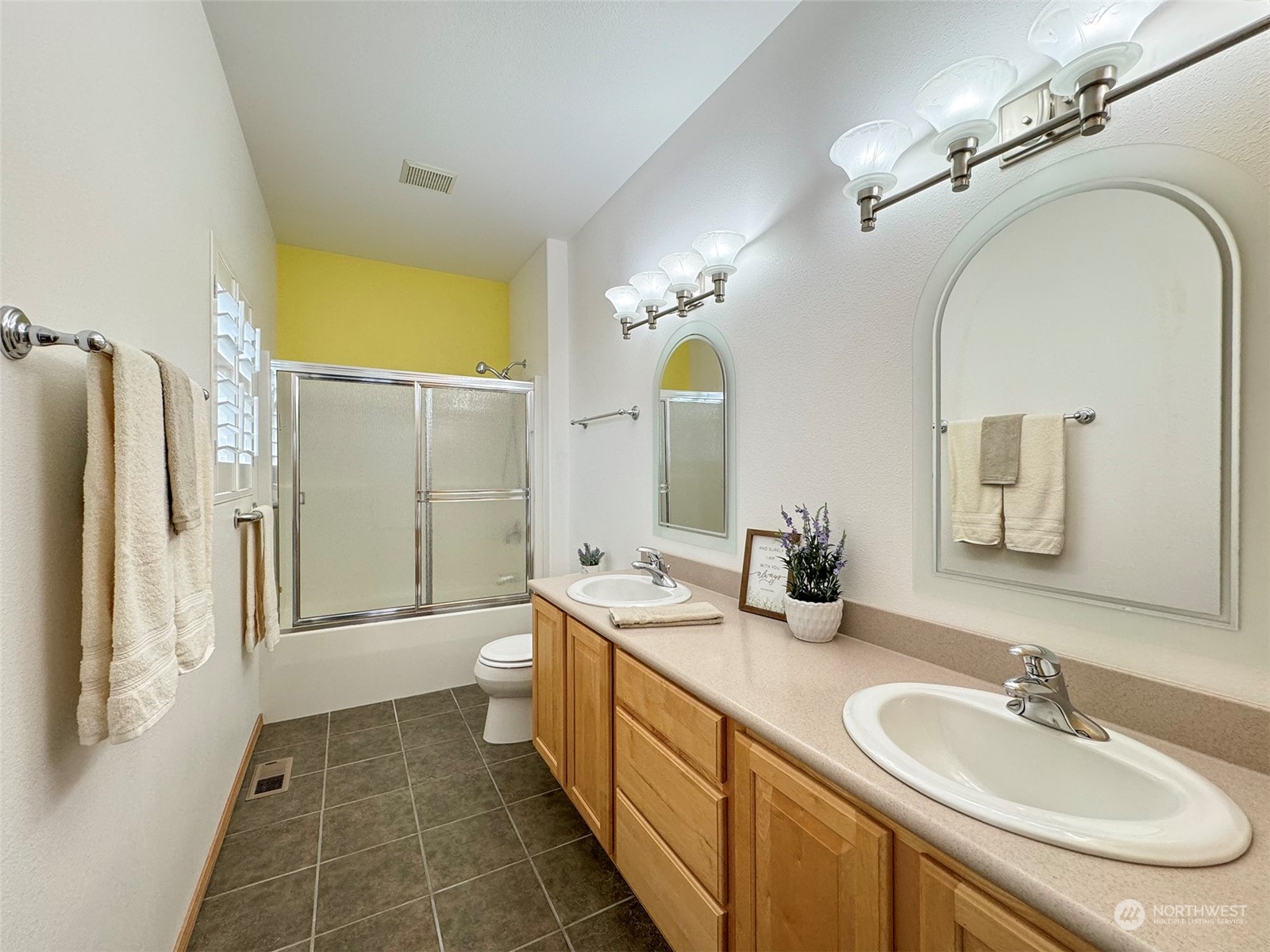50 Nesting Place Sequim, WA 98382 - Photo 31 of 40 a bathroom with a double vanity sink mirror and shower