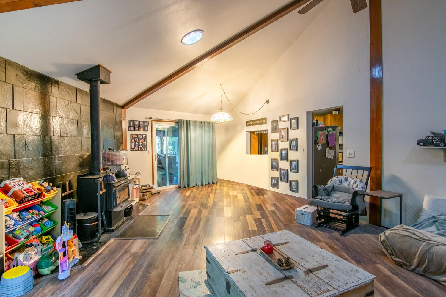 22700 Johnson Valley Road Foresthill, CA 95631 - Photo 10 of 68 a living room with furniture and a wooden floor