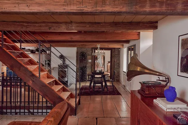 a kitchen with a stove and cabinets
