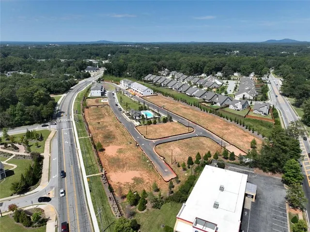 an aerial view of a city