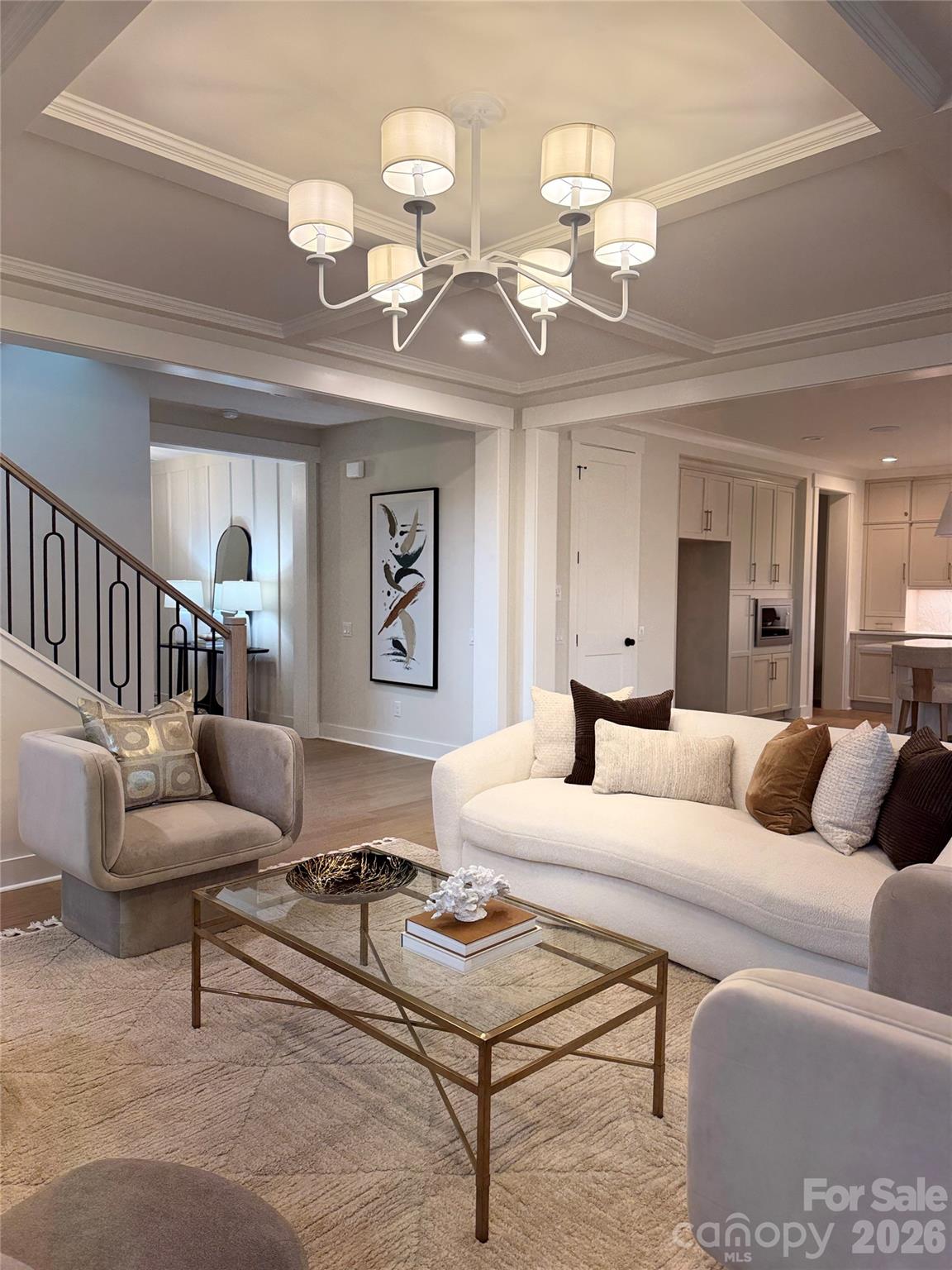 2008 Thatcher Way Fort Mill, SC 29715 - Photo 4 of 27 a living room with furniture a large window and a chandelier