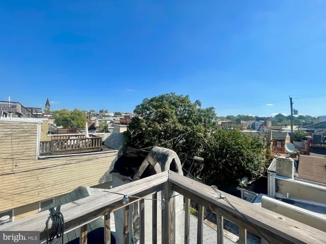 a view of a city from a balcony