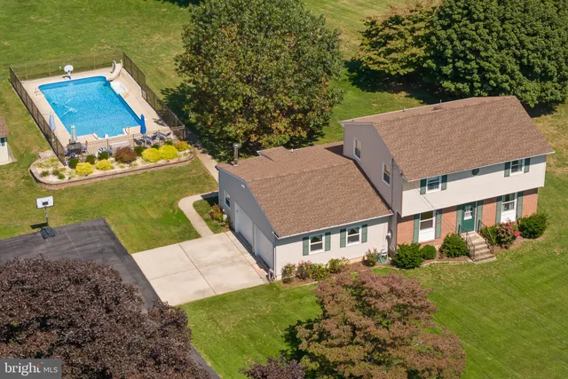 an aerial view of a house