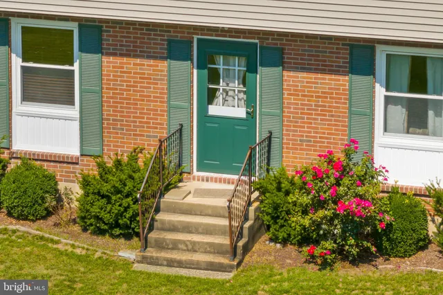 a view of a house with potted plants