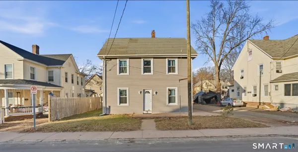 a front view of a house