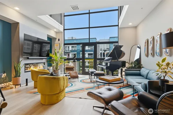 a living room filled with furniture