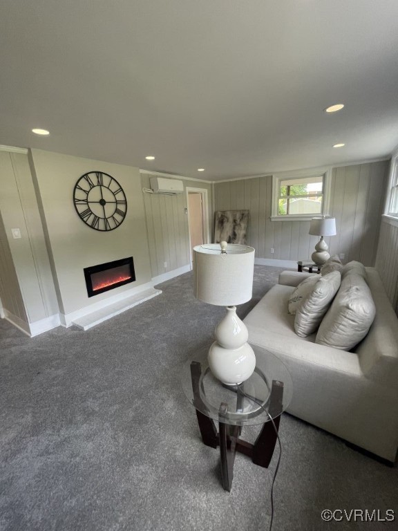 8306 Dade Road Richmond, VA 23227 - Photo 20 of 21 Living room with a glass covered fireplace, a wall