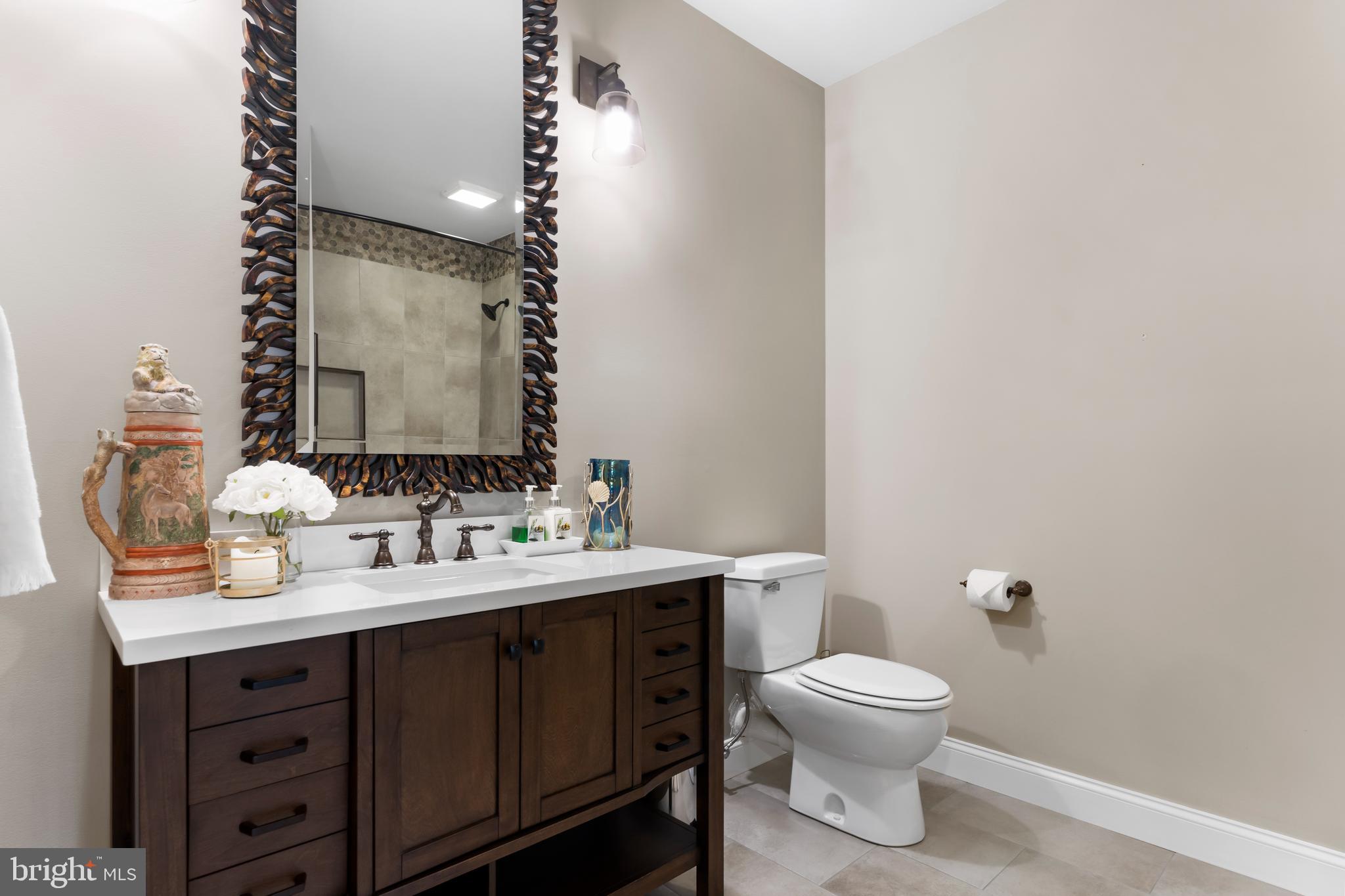 6522 Plowman Ridge Harrisburg, PA 17112 - Photo 45 of 117 a bathroom with a toilet a sink and mirror