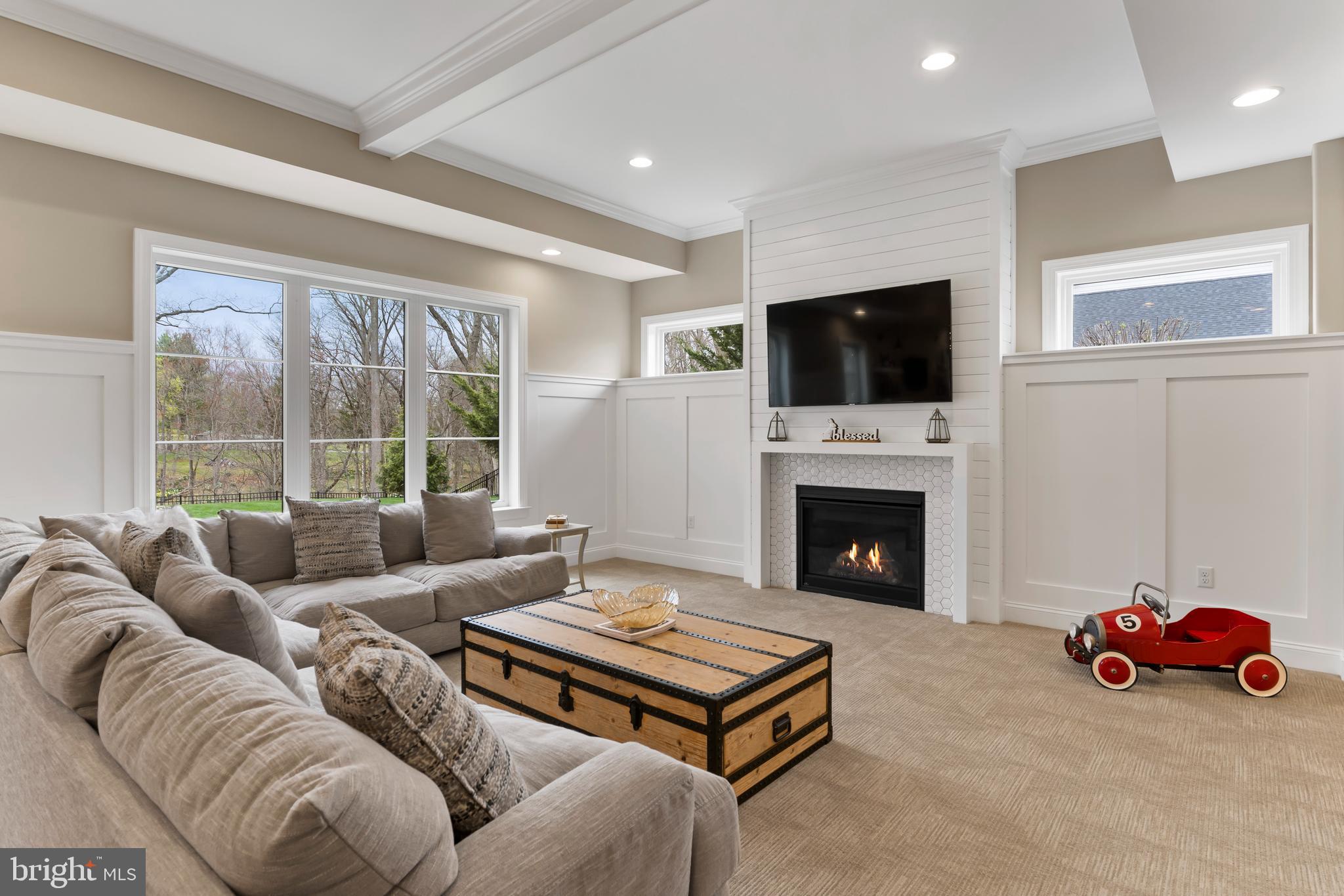 6522 Plowman Ridge Harrisburg, PA 17112 - Photo 96 of 117 a living room with furniture a flat screen tv and a fireplace