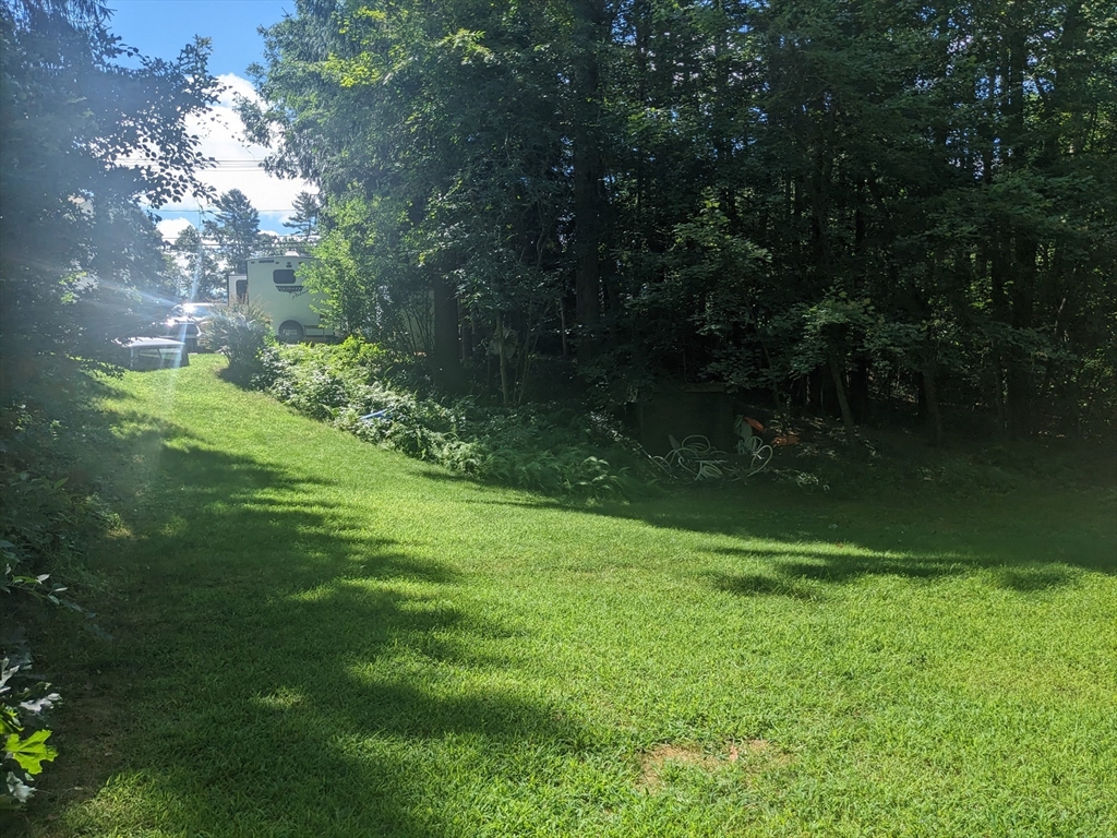 56 Chace Road East Freetown, MA 02717 - Photo 34 of 39 a view of a green yard with a fountain