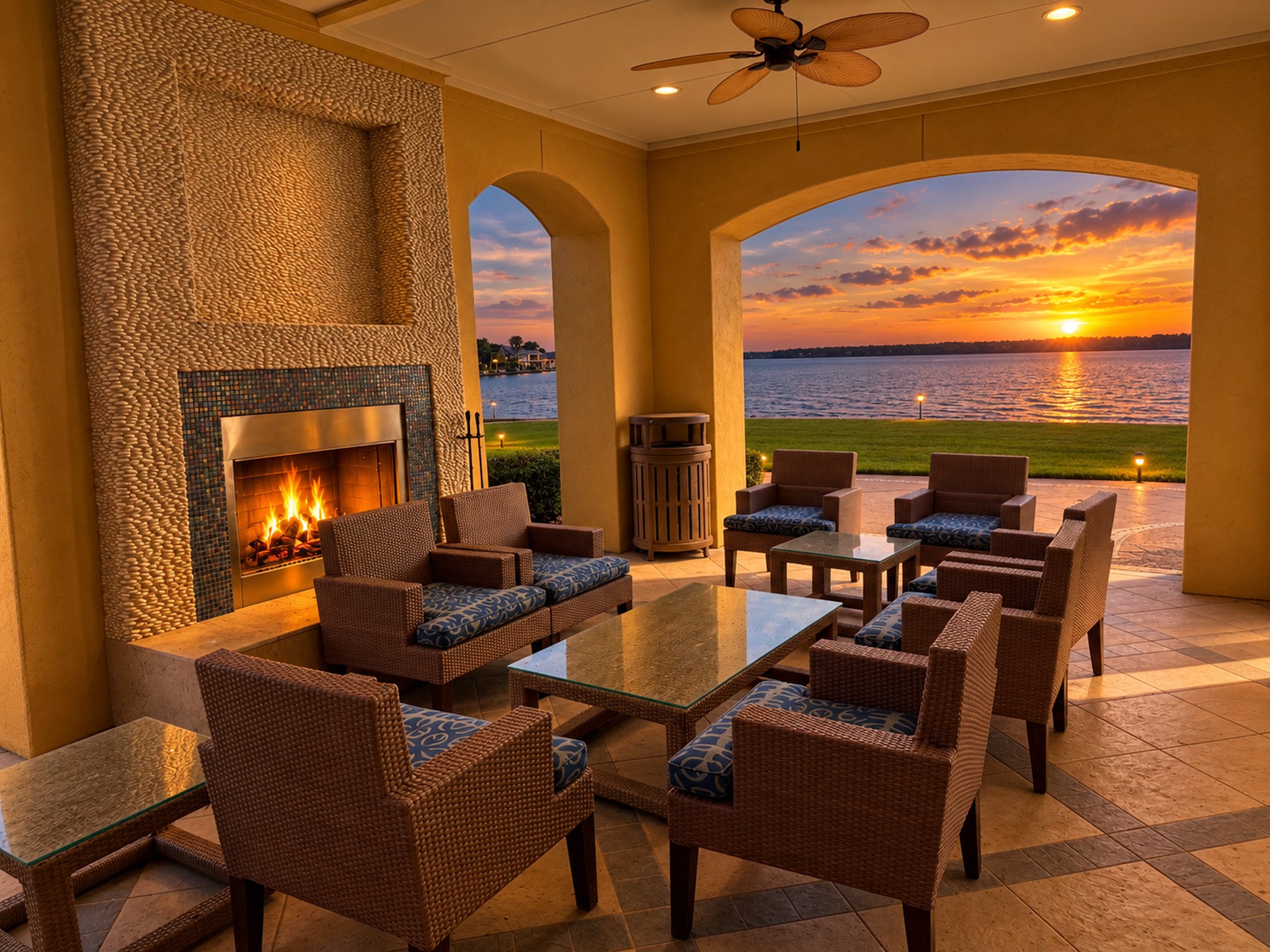 17040 West Fm 1097 Road, Unit 4103 Montgomery, TX 77356 - Photo 40 of 40 Or end your party at the community center out on the covered patio with a fireplace to keep you warm!