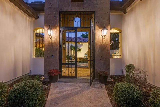 a front view of a house with shower