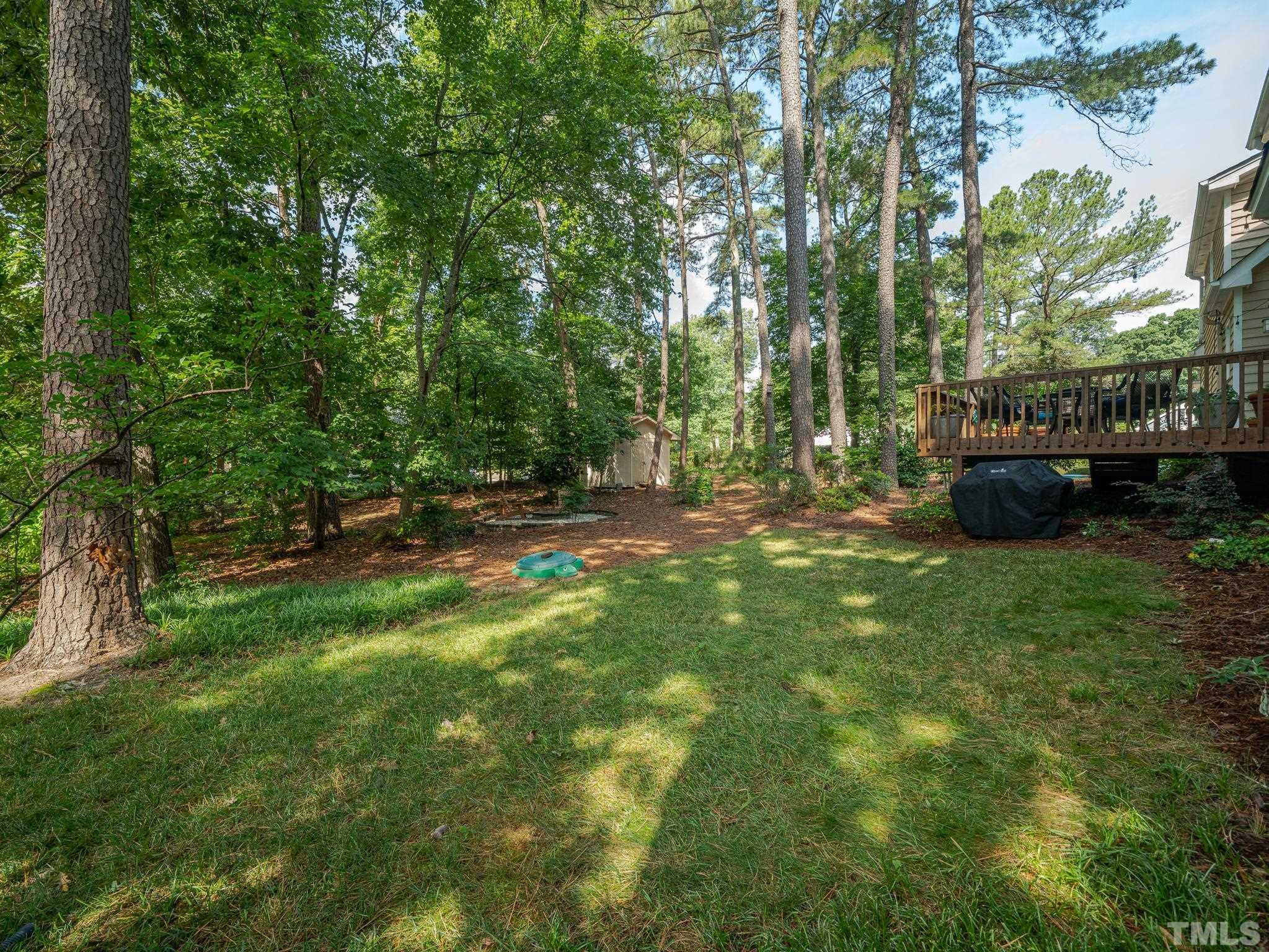 5029 Trail Ridge Drive Raleigh, NC 27613 - Photo 29 of 37 a view of backyard with swimming pool and green space