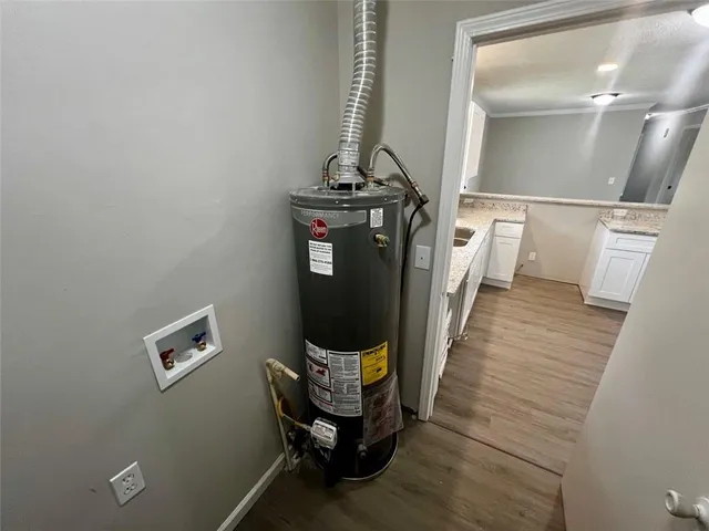 a view of a hallway with seating area