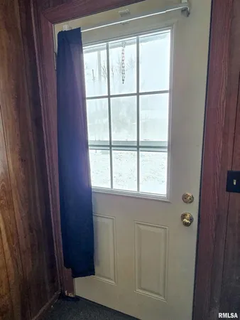a view of a closet from a window