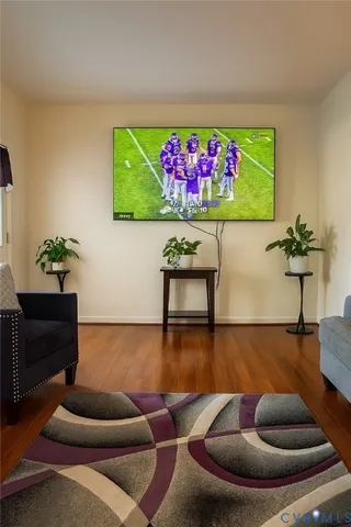 a living room with furniture