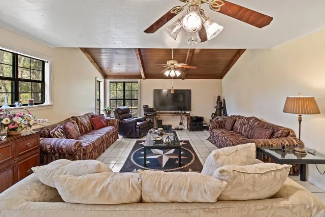 a living room with furniture