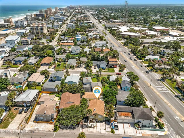 a front view of a building with street