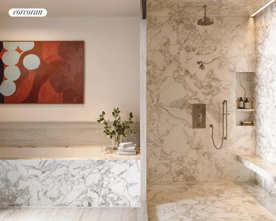 a bathroom with a granite countertop sink a mirror and a bathtub