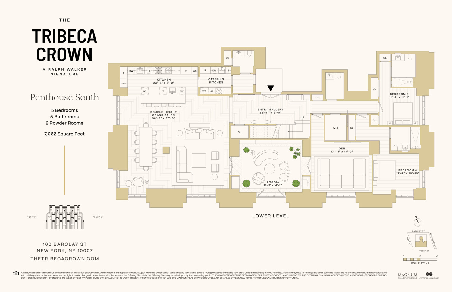 100 Barclay Street, Unit PHSOUTH Manhattan, NY 10007 - Photo 20 of 21 a picture of a floor plan