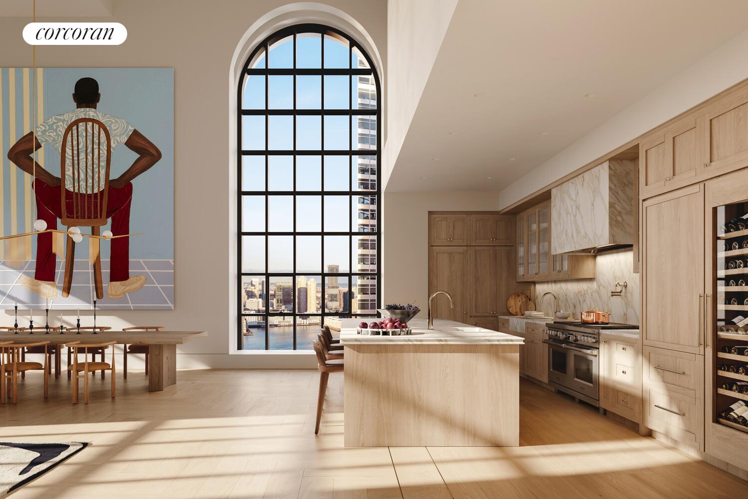 100 Barclay Street, Unit PHSOUTH Manhattan, NY 10007 - Photo 2 of 21 a kitchen with a sink cabinets and a window