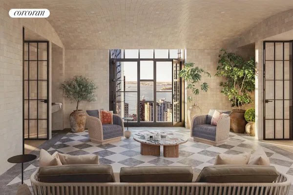 a view of a livingroom with furniture window and wooden floor