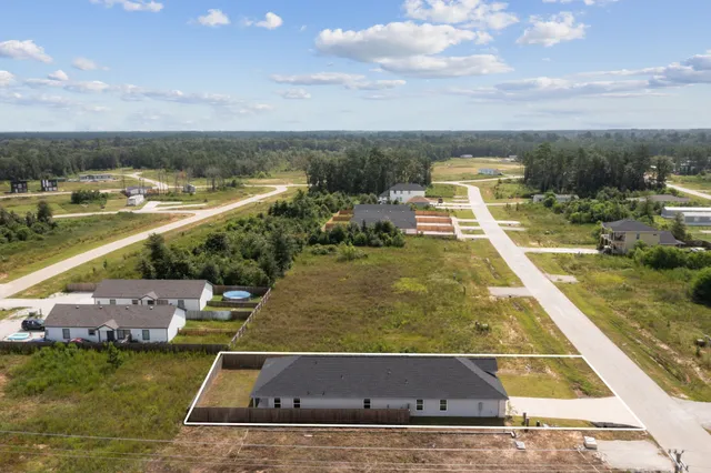an aerial view of a house