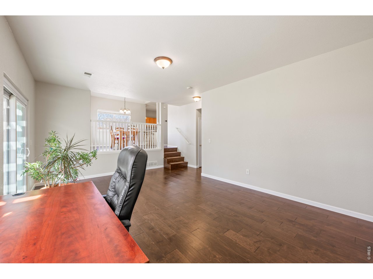 9877 Buffalo Street Firestone, CO 80504 - Photo 12 of 40 a hallway with wooden floor and a potted plant