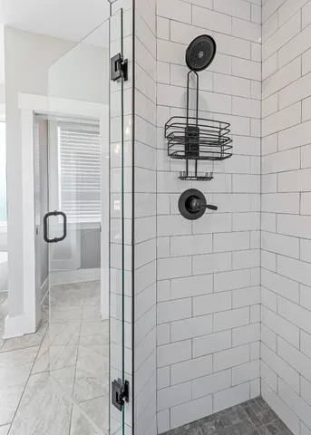 a bathroom with a shower