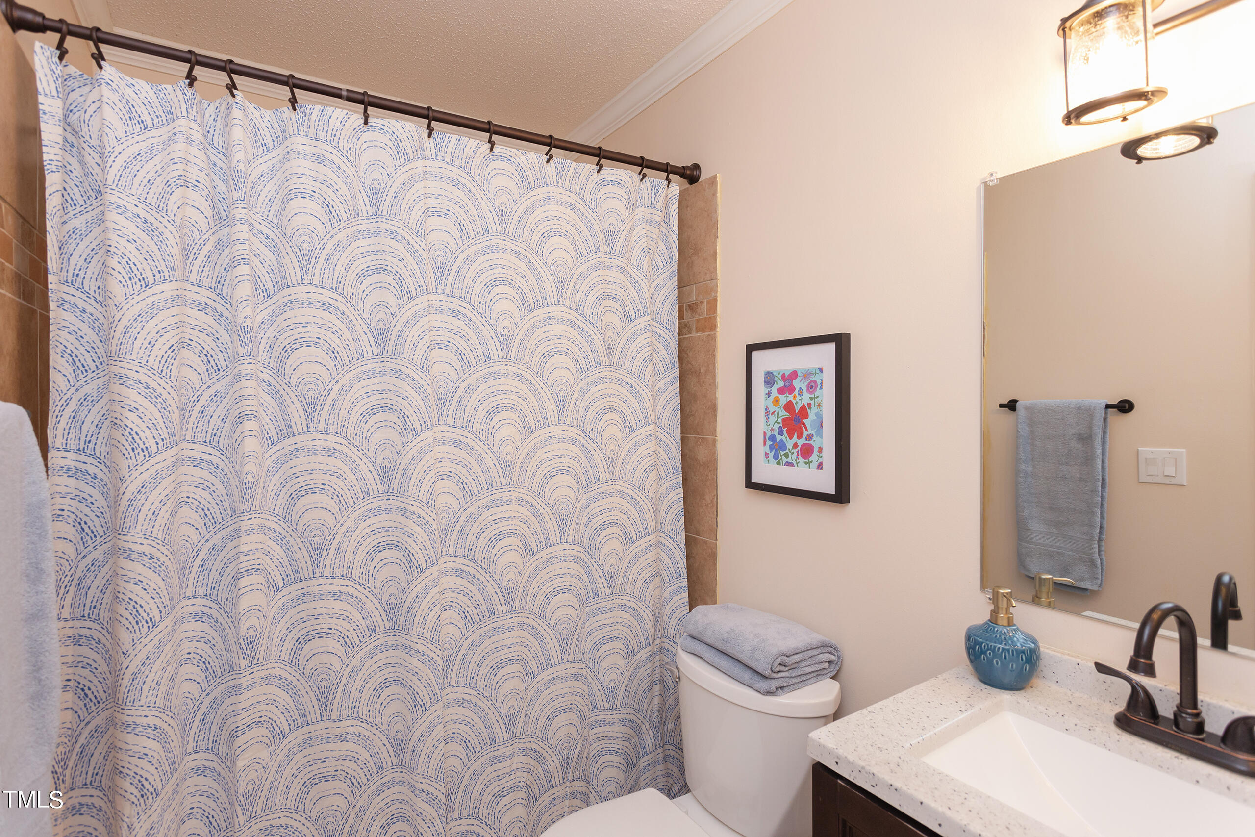 30 Sandstone Ridge Drive Durham, NC 27713 - Photo 48 of 65 a bathroom with a sink and a mirror