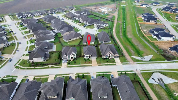 an aerial view of multiple house