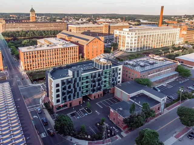 a city view with tall buildings
