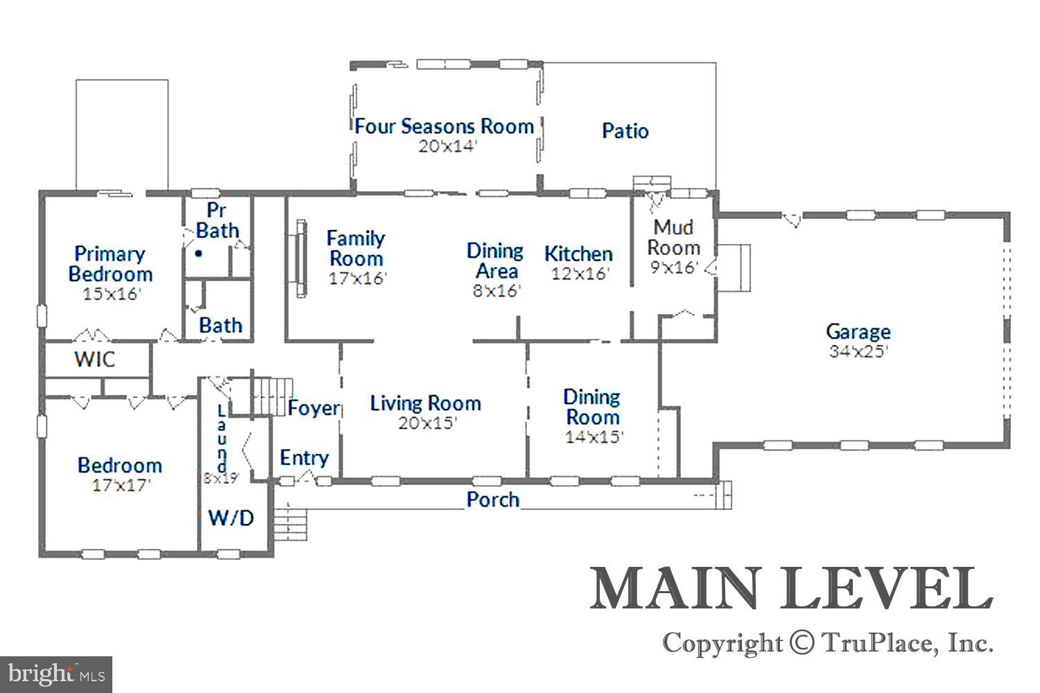 2520 Bennett Point Road Queenstown, MD 21658 - Photo 50 of 51 Main Level Floor Plan . 2 Bedrooms! 2 Full Baths!