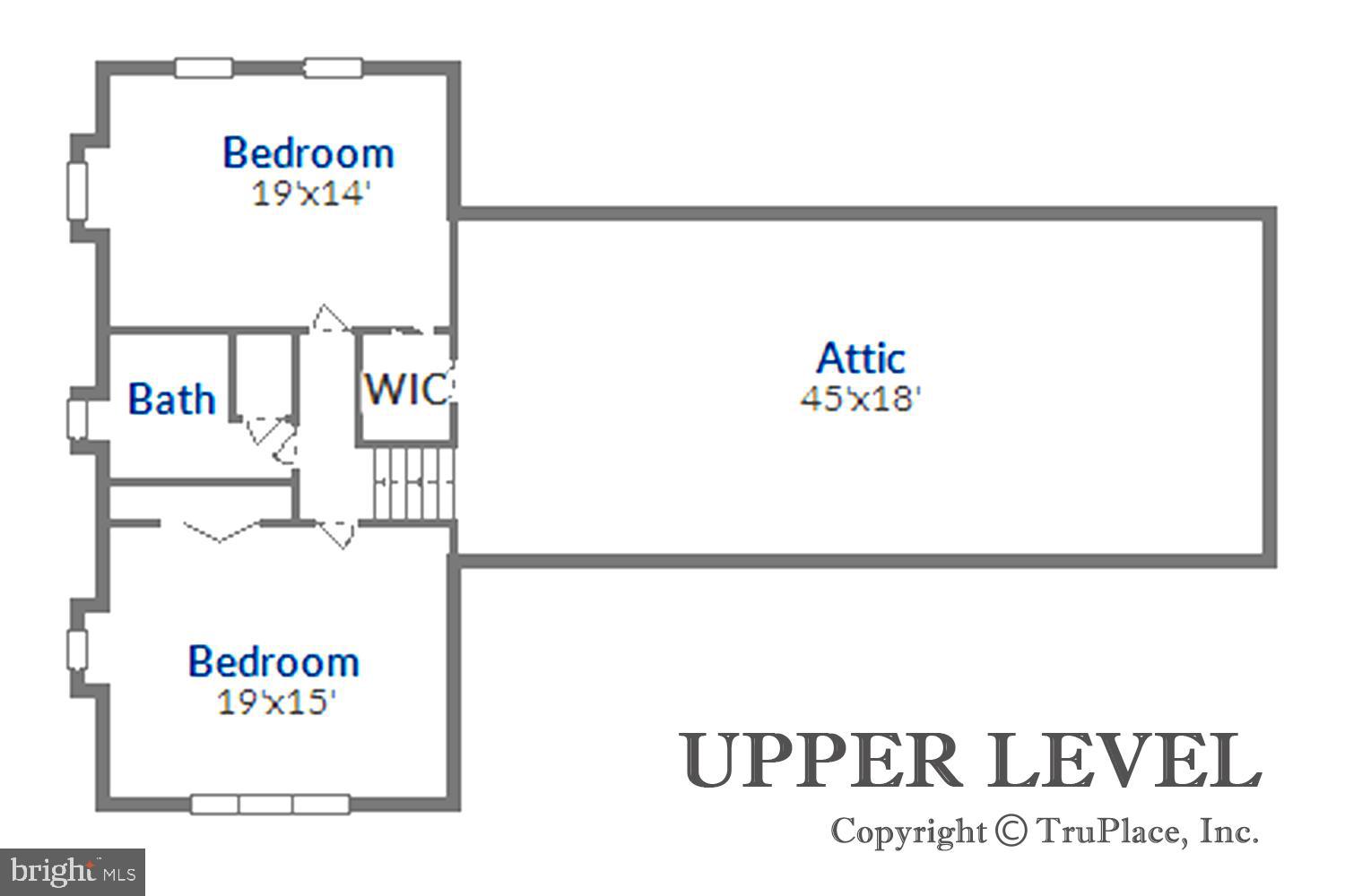 2520 Bennett Point Road Queenstown, MD 21658 - Photo 51 of 51 Upper Level Floor Plan . 2 Bedrooms . 1 Full Bath